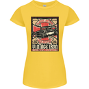 Classic Hotrod Vintage Iron Hot Rod Dragster Womens Petite Cut T-Shirt Yellow