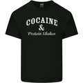 Cocaine and Protein Shakes Gym Drugs Funny Mens Cotton T-Shirt Tee Top Black