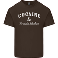 Cocaine and Protein Shakes Gym Drugs Funny Mens Cotton T-Shirt Tee Top Dark Chocolate