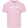 Cocaine and Protein Shakes Gym Drugs Funny Mens Cotton T-Shirt Tee Top Light Pink
