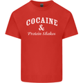 Cocaine and Protein Shakes Gym Drugs Funny Mens Cotton T-Shirt Tee Top Red