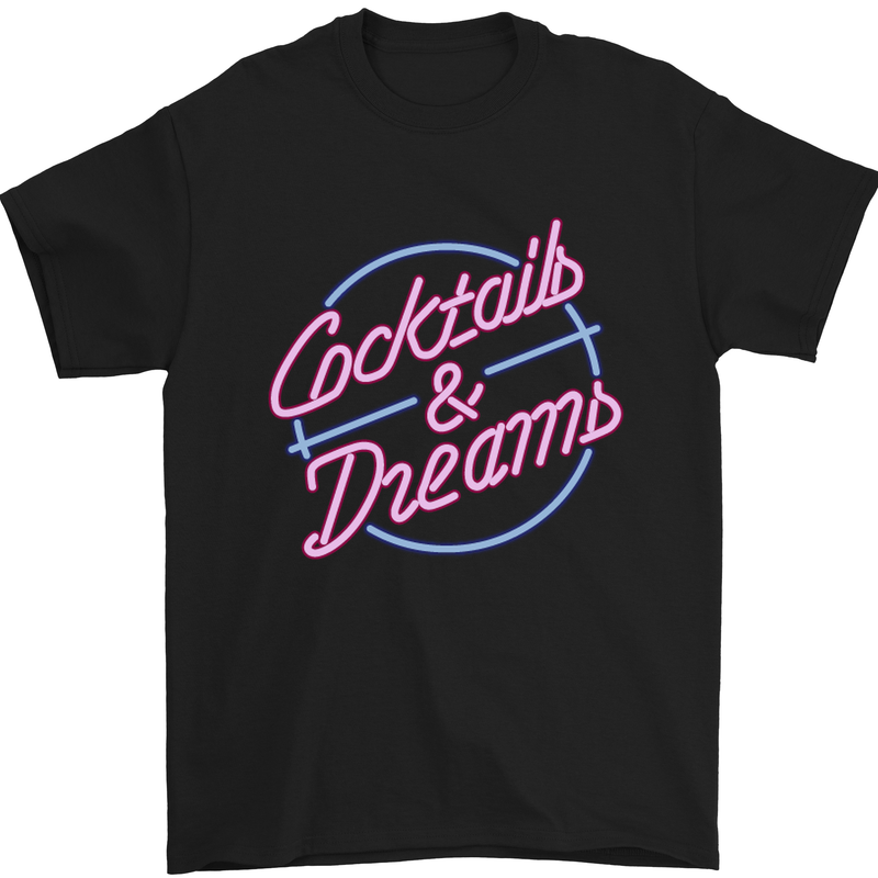 Cocktails & Dreams Cocktail Movie Mens T-Shirt Cotton Gildan Black