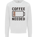 Coffee Needed Funny Addict Kids Sweatshirt Jumper White