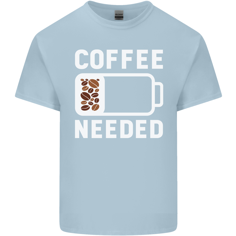 Coffee Needed Funny Addict Mens Cotton T-Shirt Tee Top Light Blue