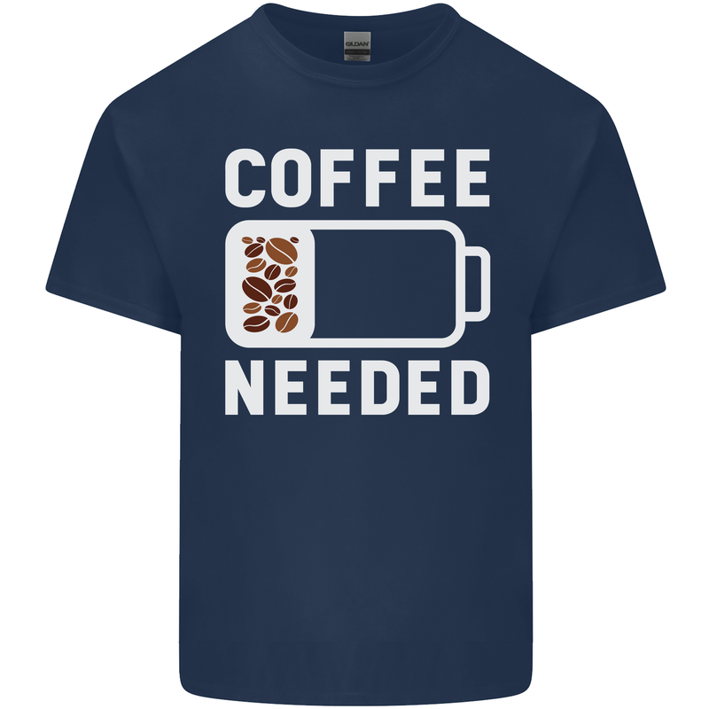 Coffee Needed Funny Addict Mens Cotton T-Shirt Tee Top Navy Blue