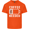 Coffee Needed Funny Addict Mens Cotton T-Shirt Tee Top Orange