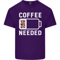 Coffee Needed Funny Addict Mens Cotton T-Shirt Tee Top Purple