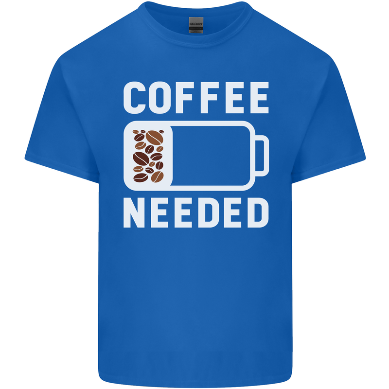 Coffee Needed Funny Addict Mens Cotton T-Shirt Tee Top Royal Blue
