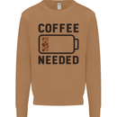 Coffee Needed Funny Addict Mens Sweatshirt Jumper Caramel Latte