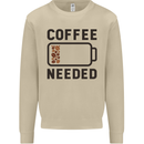 Coffee Needed Funny Addict Mens Sweatshirt Jumper Sand