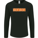 Coffee Periodic Table Chemistry Geek Funny Mens Long Sleeve T-Shirt Black