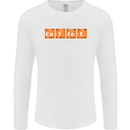 Coffee Periodic Table Chemistry Geek Funny Mens Long Sleeve T-Shirt White