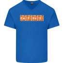 Coffee Periodic Table Chemistry Geek Funny Mens V-Neck Cotton T-Shirt Royal Blue