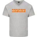 Coffee Periodic Table Chemistry Geek Funny Mens V-Neck Cotton T-Shirt Sports Grey