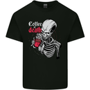 Coffee or Death Skull Mens Cotton T-Shirt Tee Top Black