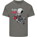Coffee or Death Skull Mens Cotton T-Shirt Tee Top Charcoal