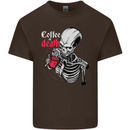 Coffee or Death Skull Mens Cotton T-Shirt Tee Top Dark Chocolate