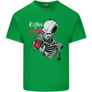 Coffee or Death Skull Mens Cotton T-Shirt Tee Top Irish Green