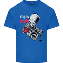 Coffee or Death Skull Mens Cotton T-Shirt Tee Top Royal Blue