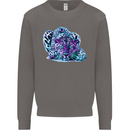 Cololurful Leopard Wild Cat Panther Mens Sweatshirt Jumper Charcoal