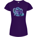 Cololurful Leopard Wild Cat Panther Womens Petite Cut T-Shirt Purple