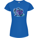 Cololurful Leopard Wild Cat Panther Womens Petite Cut T-Shirt Royal Blue