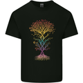 Colourful DNA Tree Biology Science Mens Cotton T-Shirt Tee Top Black