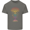 Colourful DNA Tree Biology Science Mens Cotton T-Shirt Tee Top Charcoal