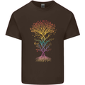 Colourful DNA Tree Biology Science Mens Cotton T-Shirt Tee Top Dark Chocolate
