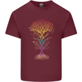 Colourful DNA Tree Biology Science Mens Cotton T-Shirt Tee Top Maroon