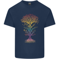 Colourful DNA Tree Biology Science Mens Cotton T-Shirt Tee Top Navy Blue
