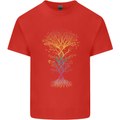 Colourful DNA Tree Biology Science Mens Cotton T-Shirt Tee Top Red