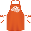 Common Sense Brain Funny Sarcasm Slogan Cotton Apron 100% Organic Orange