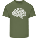 Common Sense Brain Funny Sarcasm Slogan Mens Cotton T-Shirt Tee Top Military Green