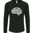 Common Sense Brain Funny Sarcasm Slogan Mens Long Sleeve T-Shirt Black