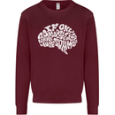 Common Sense Brain Funny Sarcasm Slogan Mens Sweatshirt Jumper Maroon