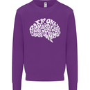 Common Sense Brain Funny Sarcasm Slogan Mens Sweatshirt Jumper Purple