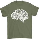 Common Sense Brain Funny Sarcasm Slogan Mens T-Shirt Cotton Gildan Military Green