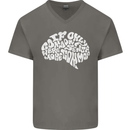 Common Sense Brain Funny Sarcasm Slogan Mens V-Neck Cotton T-Shirt Charcoal