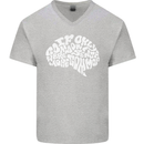Common Sense Brain Funny Sarcasm Slogan Mens V-Neck Cotton T-Shirt Sports Grey
