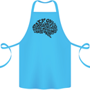 Common Sense Funny Sarcasm Brain Slogan Cotton Apron 100% Organic Turquoise