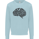 Common Sense Funny Sarcasm Brain Slogan Kids Sweatshirt Jumper Light Blue