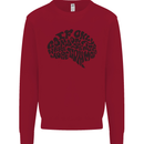 Common Sense Funny Sarcasm Brain Slogan Kids Sweatshirt Jumper Red