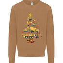 Construction Christmas Tree Digger Lorry Crane Mens Sweatshirt Jumper Caramel Latte
