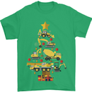 Construction Christmas Tree Digger Lorry Crane Mens T-Shirt 100% Cotton Irish Green