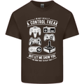 Control Freak Funny Gaming Gamer Mens Cotton T-Shirt Tee Top Dark Chocolate