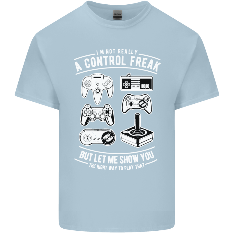 Control Freak Funny Gaming Gamer Mens Cotton T-Shirt Tee Top Light Blue