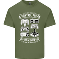 Control Freak Funny Gaming Gamer Mens Cotton T-Shirt Tee Top Military Green