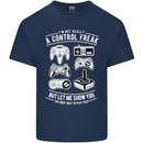 Control Freak Funny Gaming Gamer Mens Cotton T-Shirt Tee Top Navy Blue