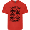 Control Freak Funny Gaming Gamer Mens Cotton T-Shirt Tee Top Red